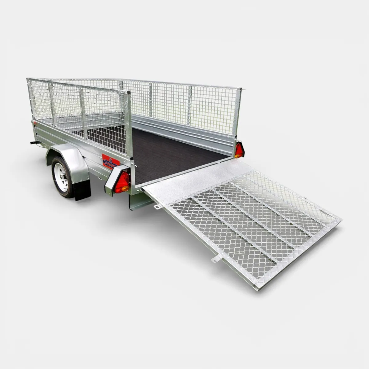 10ft x 5ft Utility Trailer with Rear Loading Ramp & Cage