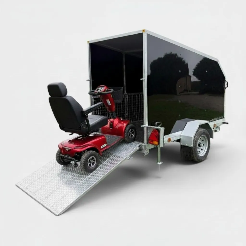 7ft x 4ft Apache Mobility 74 Trailer with Aerodynamic Body & Rear Loading Ramp