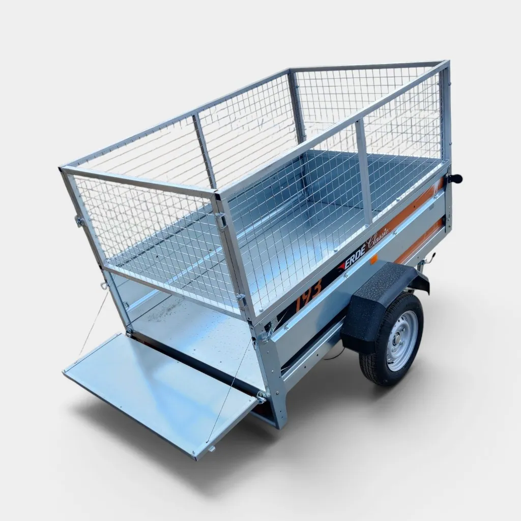 6ft x 4ft Erde 193 Tipping Trailer with Rear Drop Access & 600mm Cage Kit (Fully Assembled)