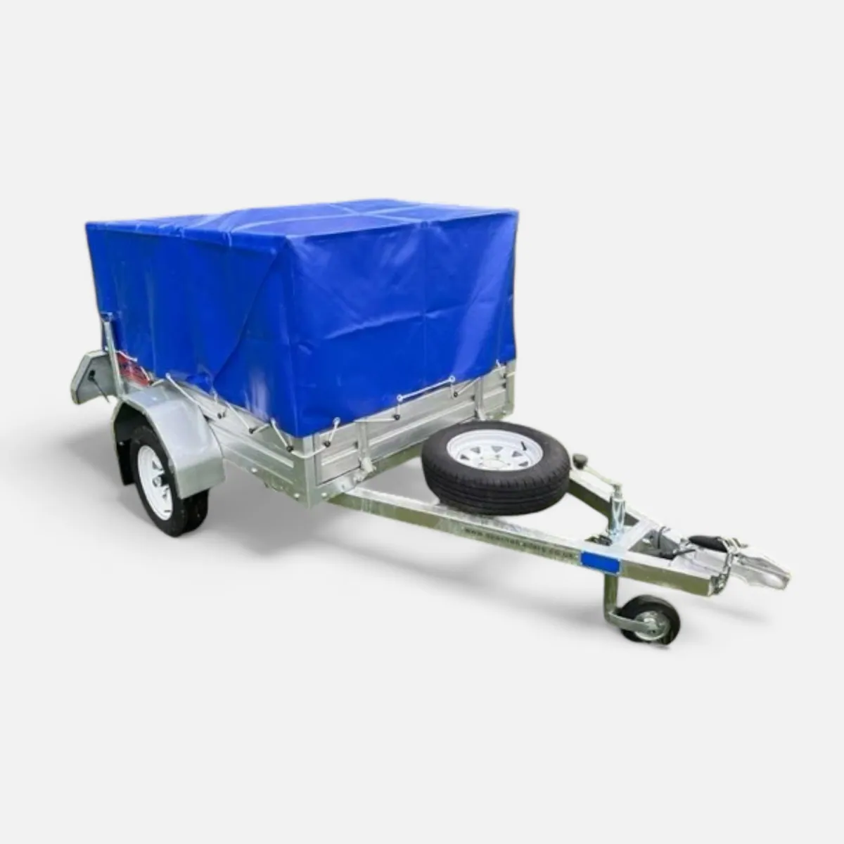 7ft x 4ft Utility Trailer with Cover, Spare Wheel & Props Stands