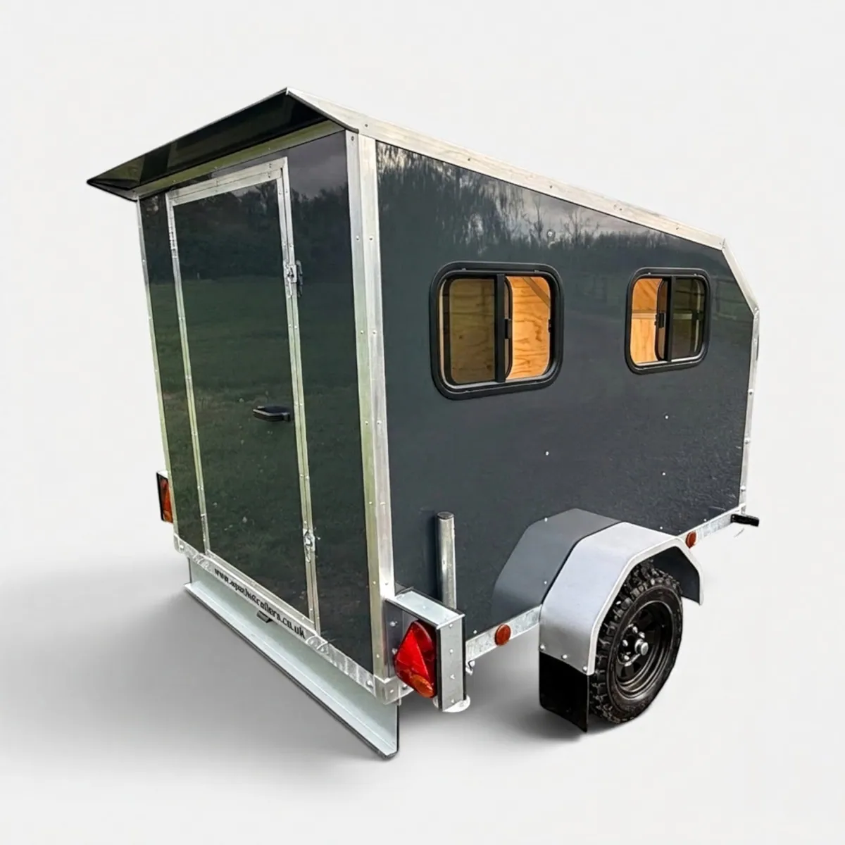 7ft x 5ft Insulated Cube Sport Warrior Camper Trailer with Side Windows, Lockable Side & Rear Doors