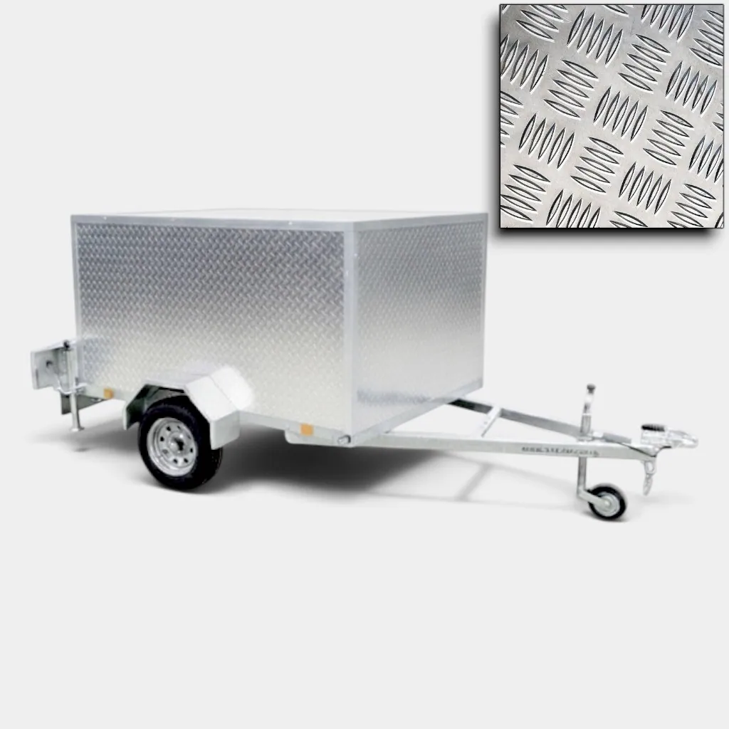 7ft x 4ft Cube MIDI Xtra Secure Box Trailer with Padlock Box, Chequer Plate Body & Rear Loading Ramp