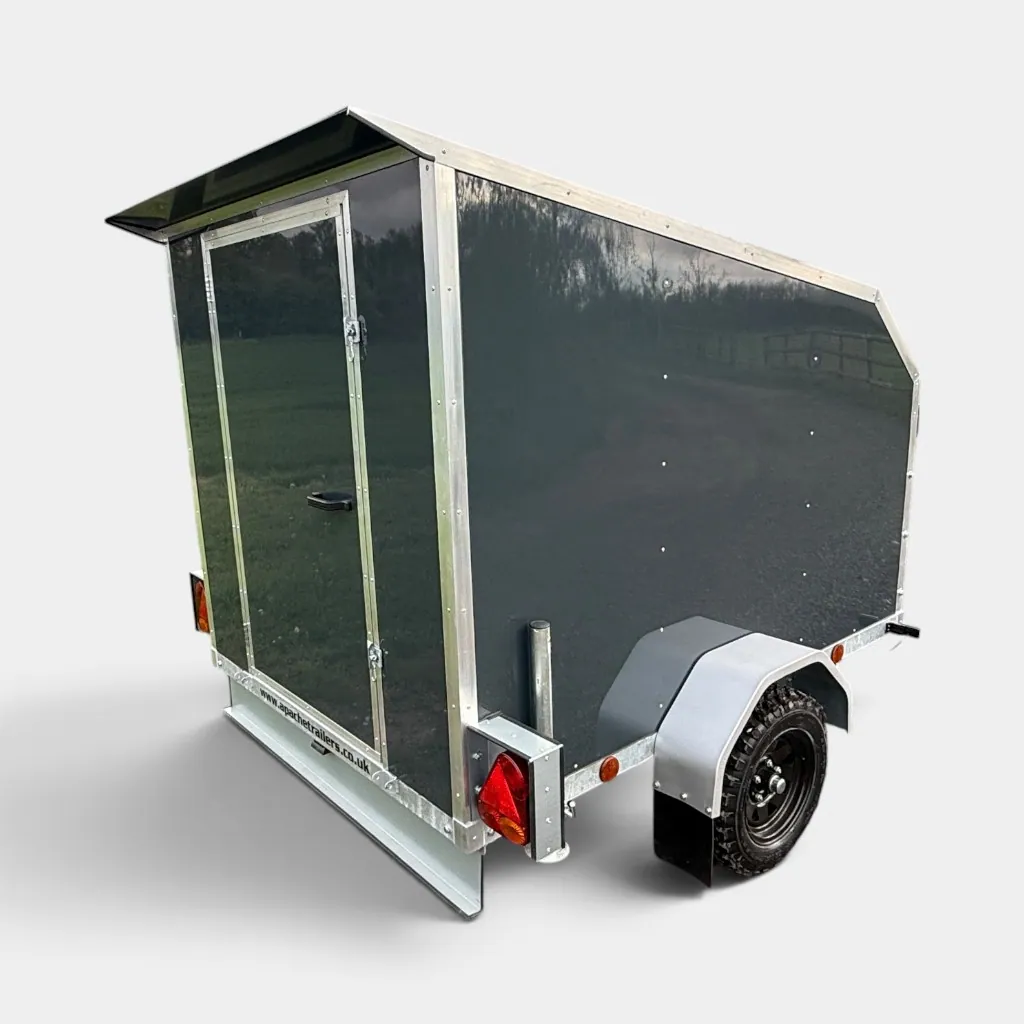 8ft x 5ft Cube Sport Warrior 85 Box Trailer with Aerodynamic Body, Utility Tyres & Rear Door