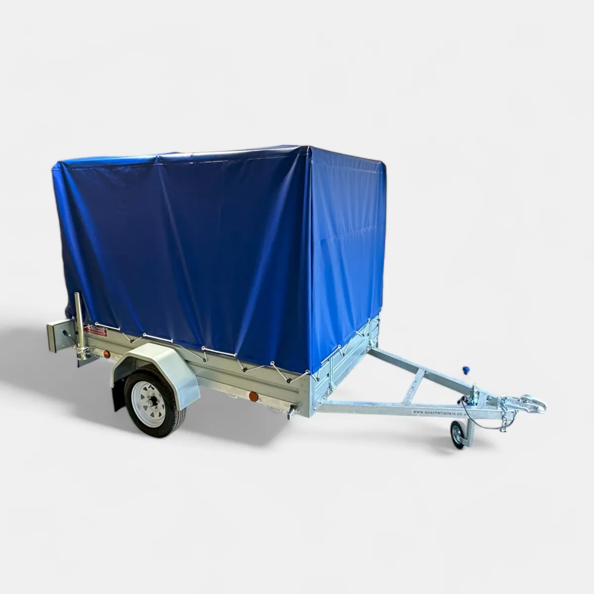8ft x 5ft Tarp Box Trailer with Double Cage & Rear Gate
