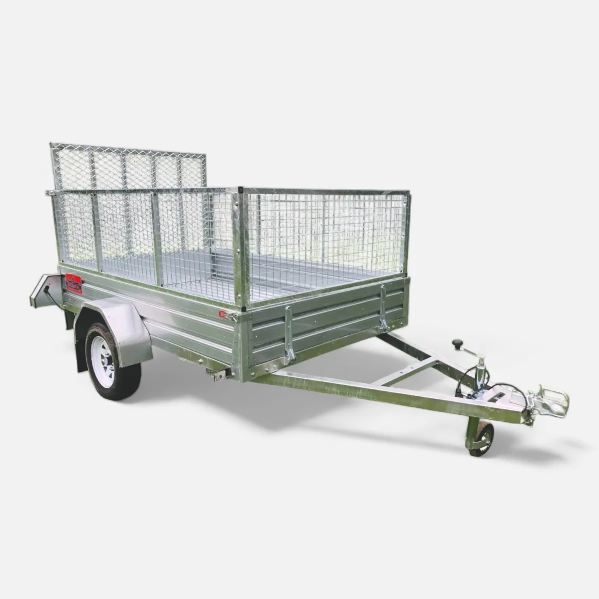 8ft x 5ft Utility Trailer with Rear Loading Ramp & Cage