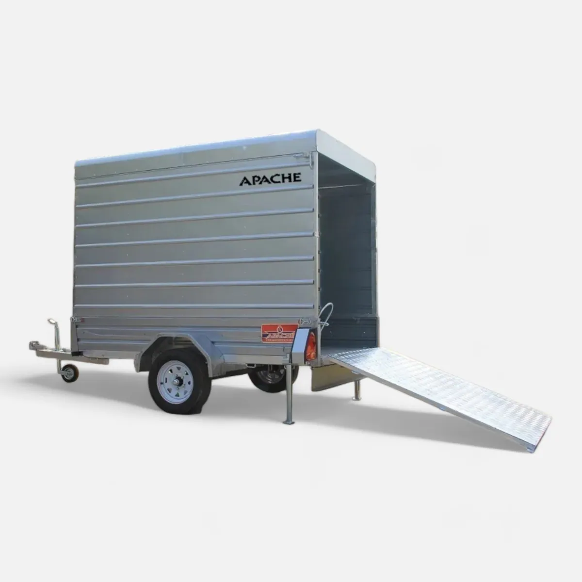7ft x 4ft Box Trailer with Rear Loading Ramp & High Roof Sides