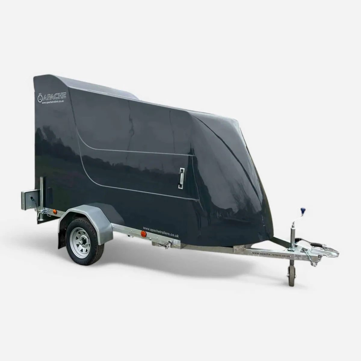8ft x 5ft GRP / Fiberglass Sports Box Trailer with Rear Loading Ramp in Anthracite Grey