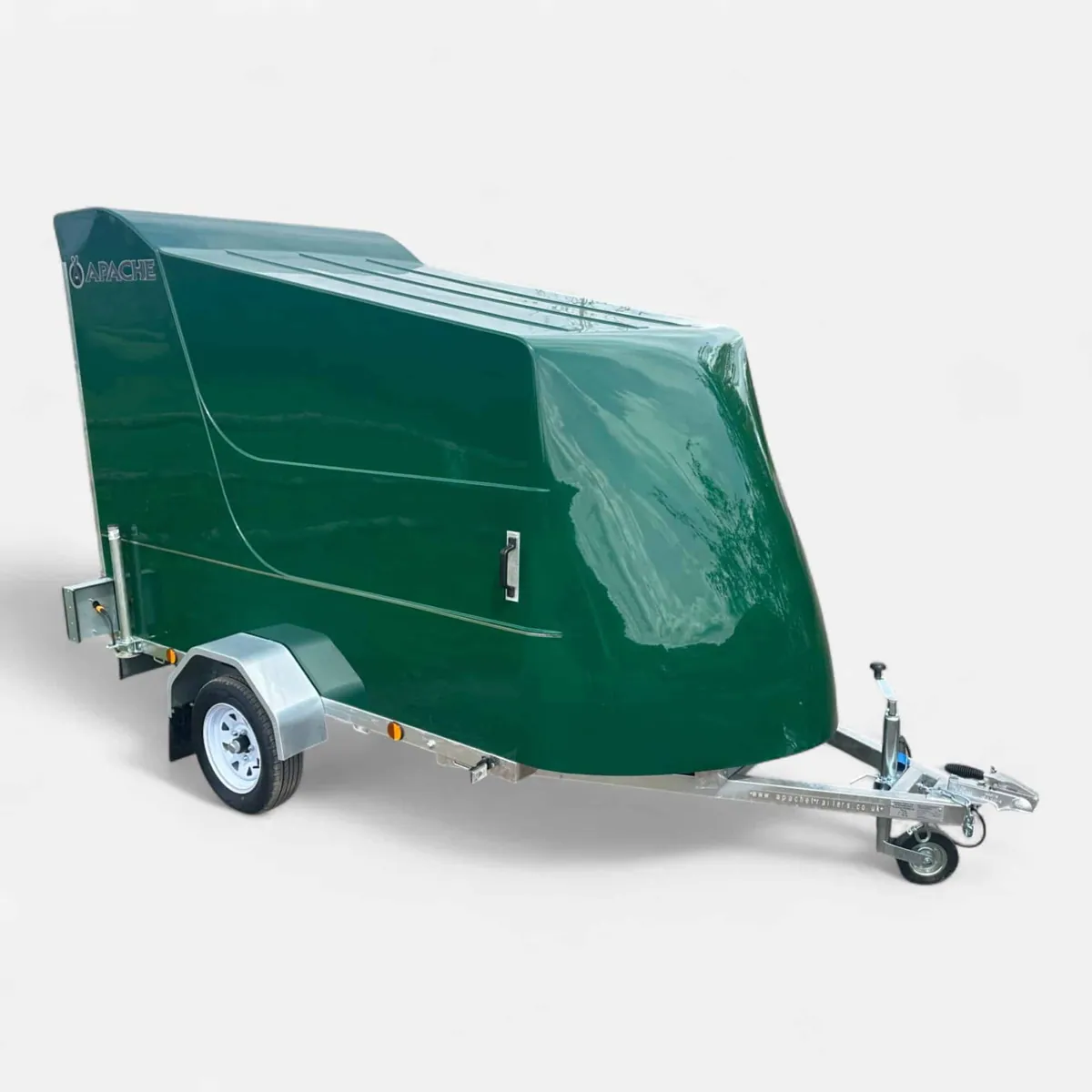 8ft x 5ft GRP / Fiberglass Sports Box Trailer with Rear Loading Ramp in British Racing Green