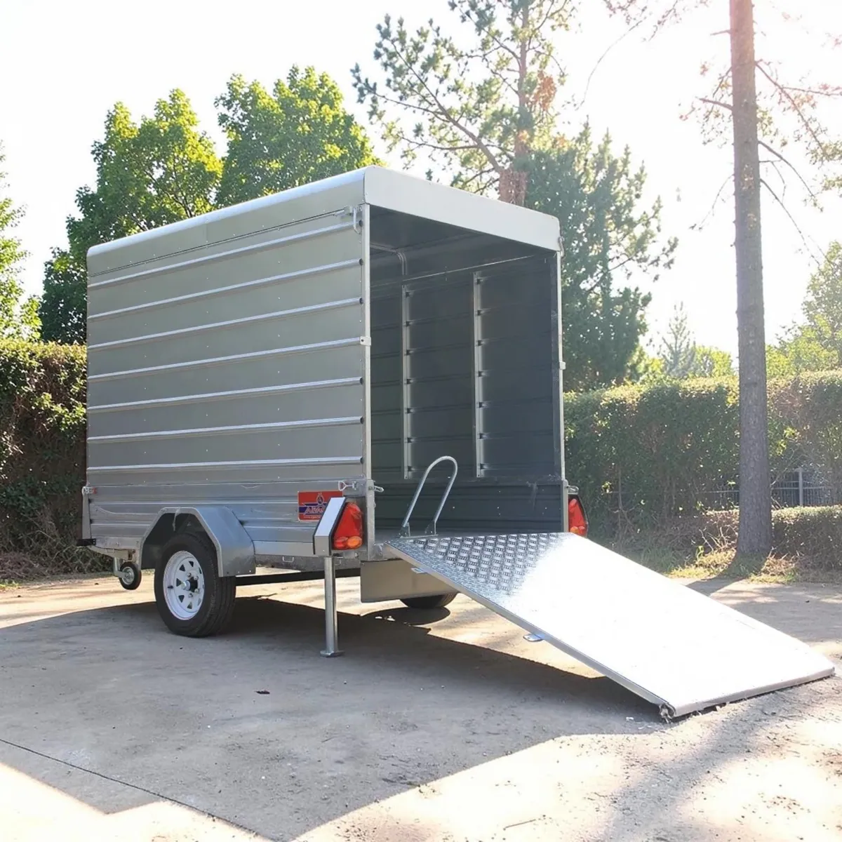 Ex-Demo – 7ft x 4ft Box Trailer with Rear Loading Ramp & High Roof Sides