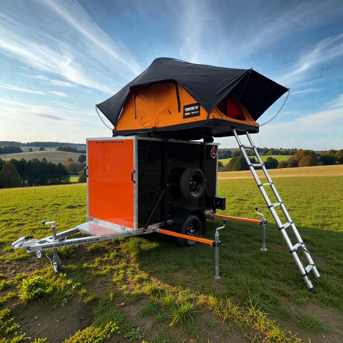 Ex-Demo – 7ft x 4ft Roof Tent Camper 74 Trailer & Rear Loading Ramp (with TentBox)