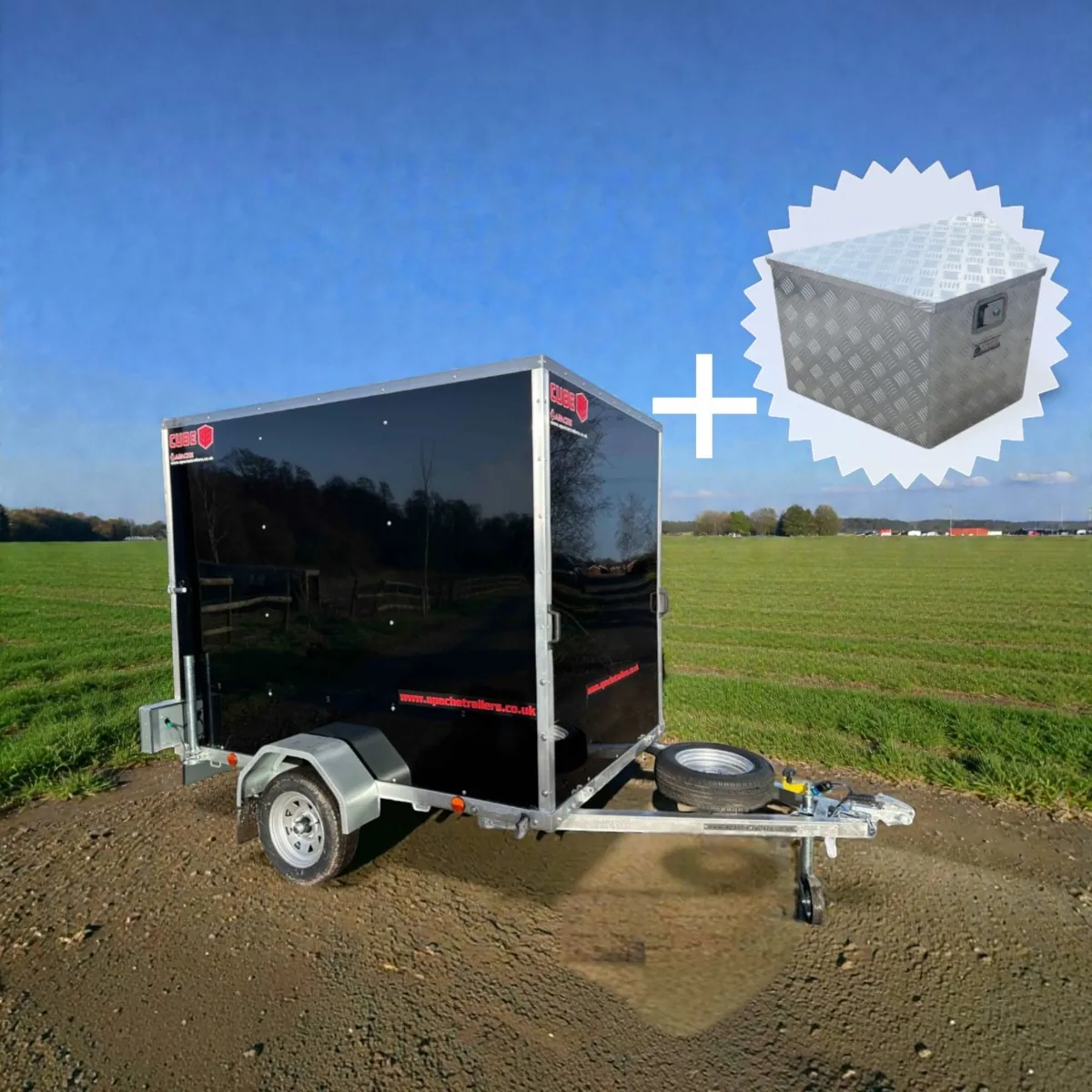 EX-Demo – 8ft x 5ft Cube Plus 85 Box Trailer with 6ft Internal Height, Rear Loading Ramp & Toolbox