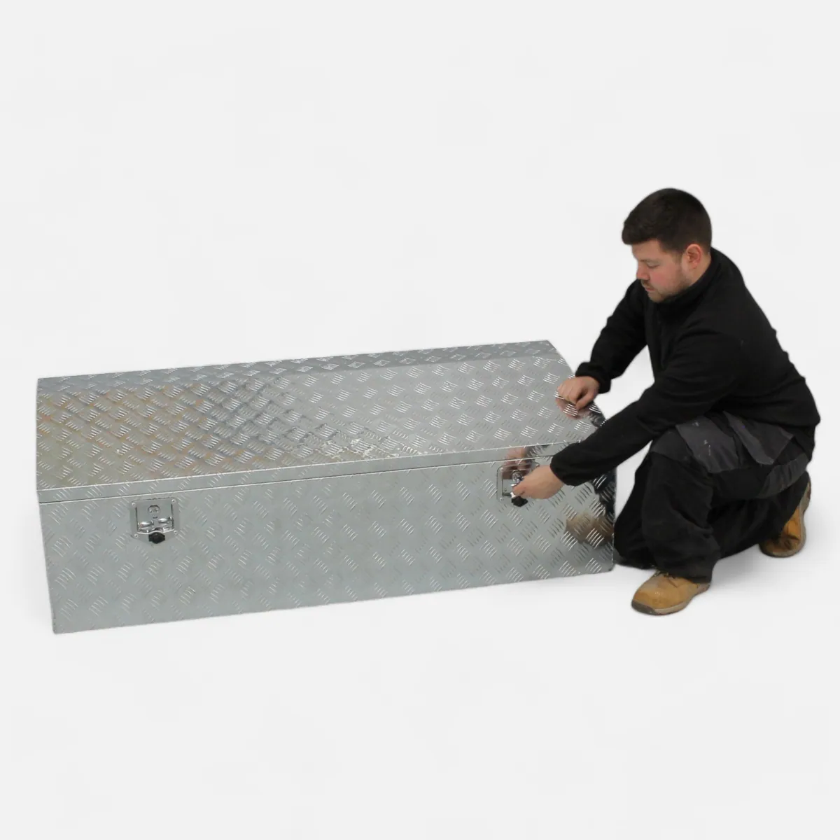 Extra Large Lockable Aluminium Metal Top-Opening Tool Box