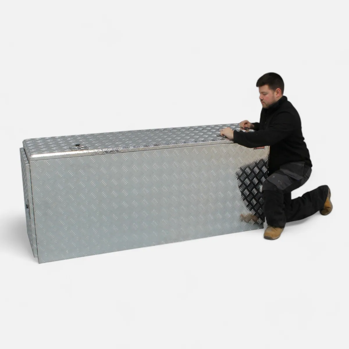 Jumbo Extra Large Lockable Aluminium Metal Top-Opening Tool Box