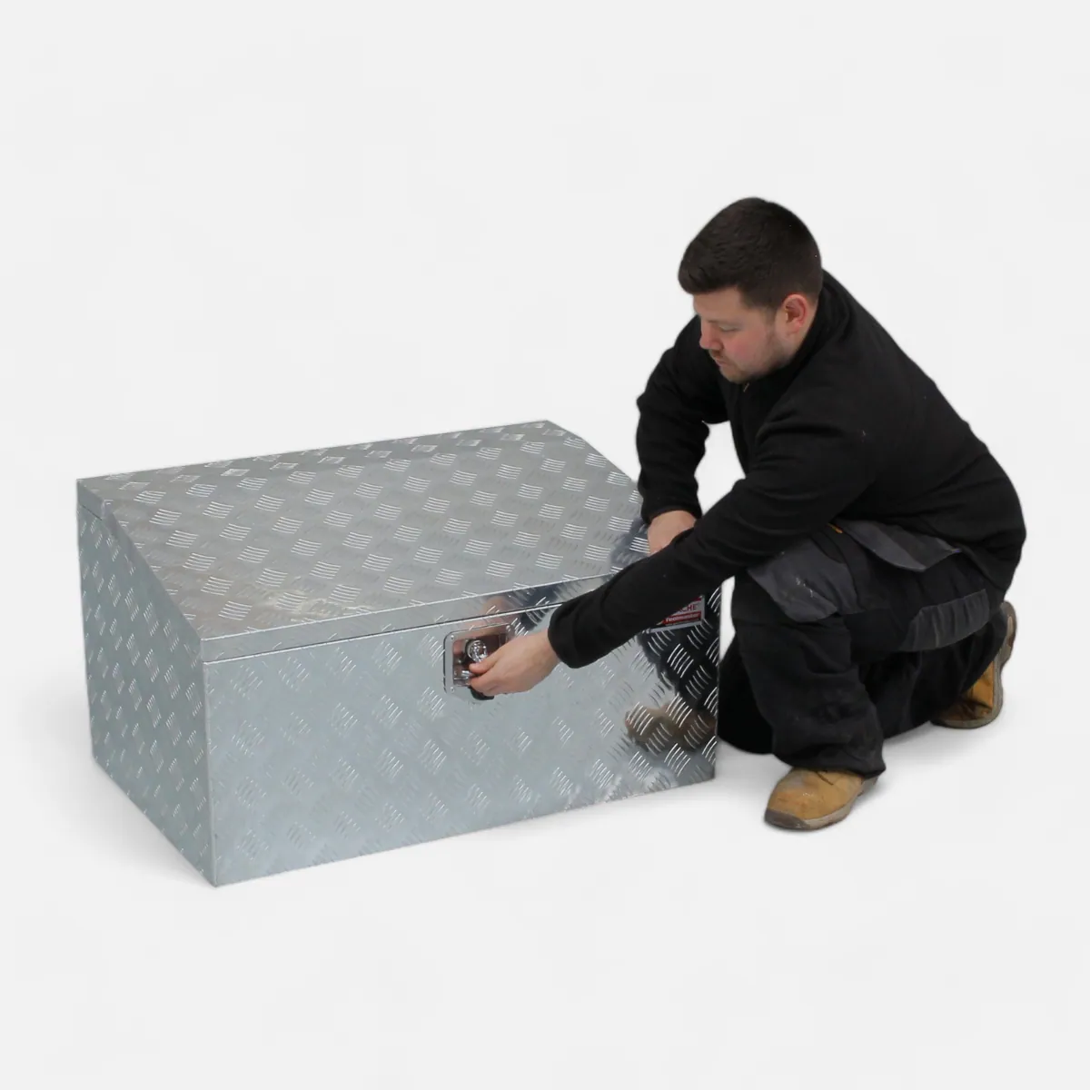 Large Lockable Aluminium Metal Top-Opening Tool Box