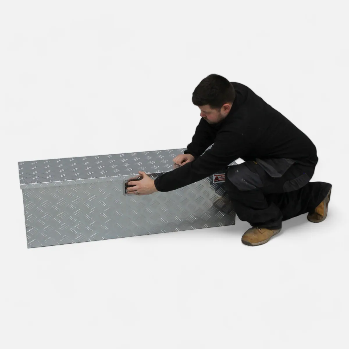 Large Lockable Aluminium Metal Top-Opening Tool Box