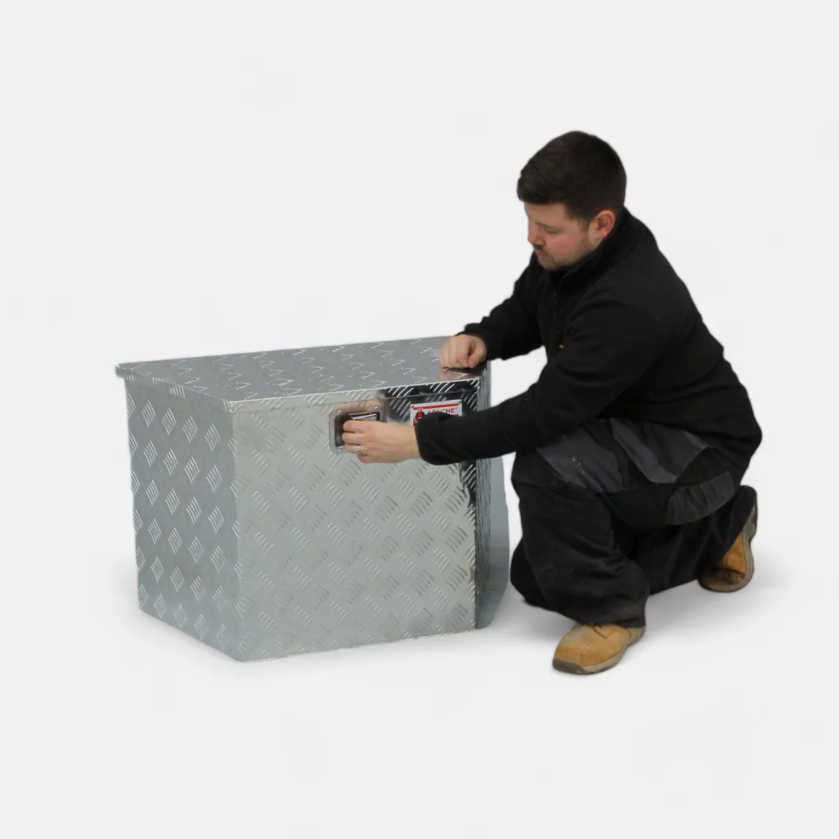 Large Lockable Aluminium Metal Top-Opening Tool Box