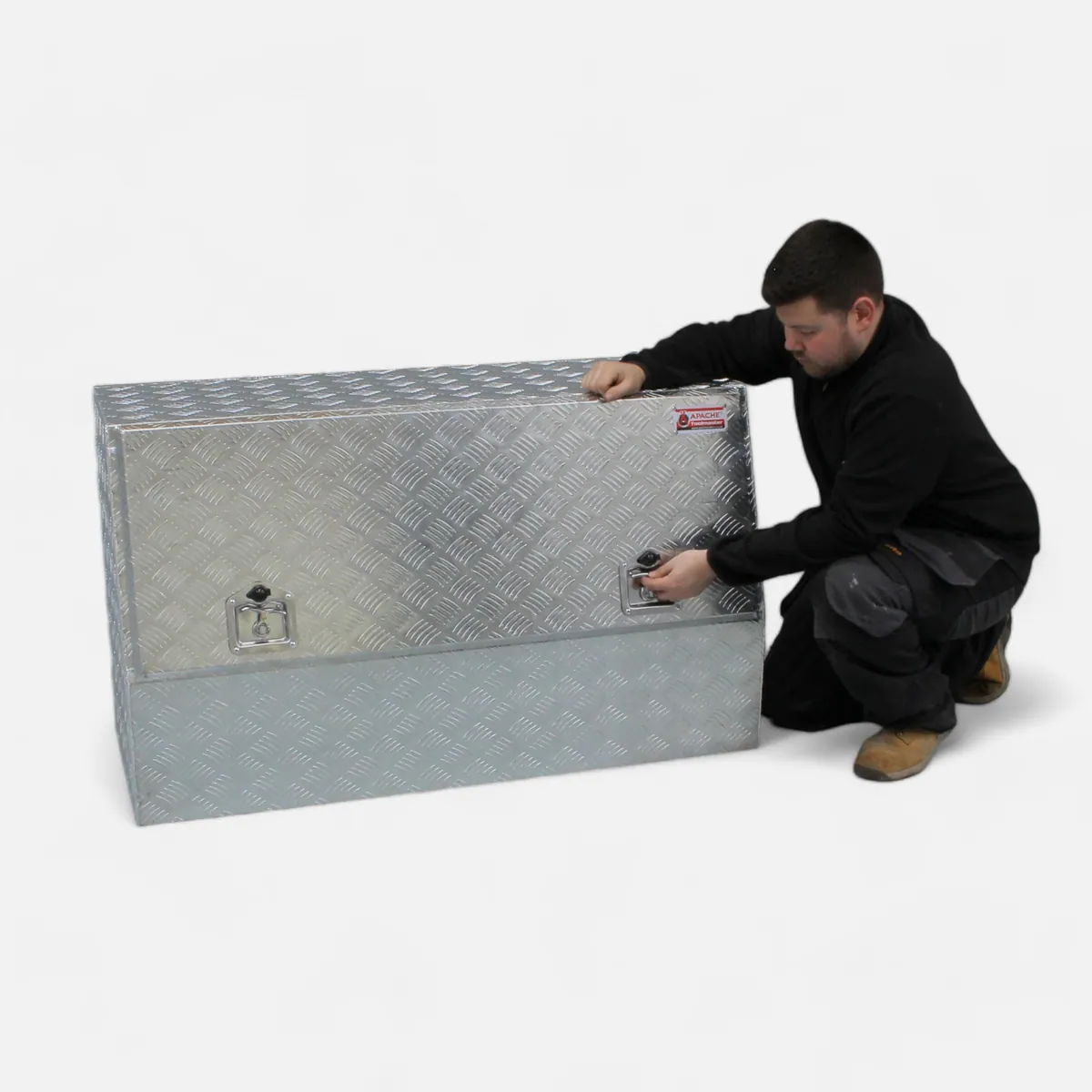 Large Tall Lockable Aluminium Metal Front-Opening Tool Box